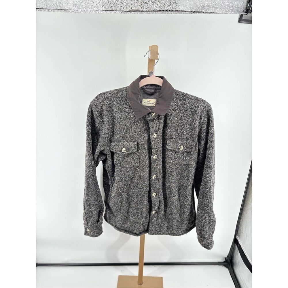 Marine Layer Fleece Lined Shirt Jacket Shacket Gray Size S Mens